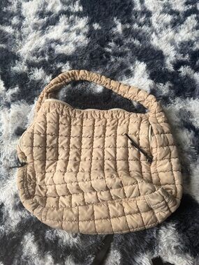 Free People Quilted Tan Shoulder Bag